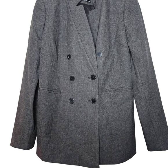 Lysse Double Breasted Blazer Jacket Womens Size Small Gray Career Workwear - Picture 2 of 7